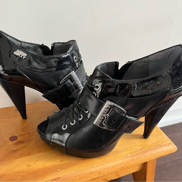 Miss Sixty Peep Toe Buckle Lace Up Heels - Picture 2 of 4